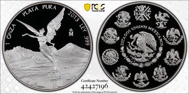 2013-Mo Onza Libertad  Ag PR70DCAM