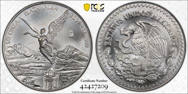 2001-Mo 1/2 oz Libertad Ag MS66