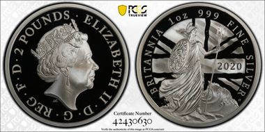2020 £2 Britannia Ag PR69DCAM