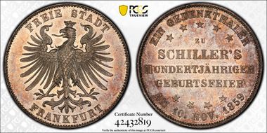 1859 Thaler Schiller KM-359 MS63