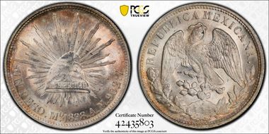 1898-Mo AM Peso Restrike KM-409.2 MS63