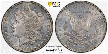 1878 7/8TF $1 VAM 44, Tripled Blossoms MS60