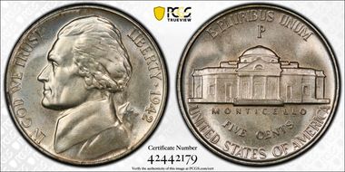 1942-P 5C Silver PR67