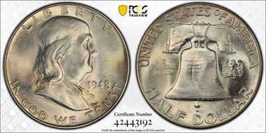 1948 50C Obv Die Clash FS-401 MS66+ FBL