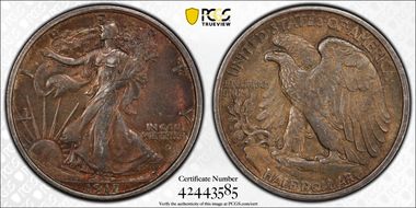 1917-D 50C Obverse AU58