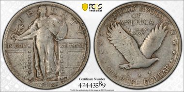 1919-D 25C XF45