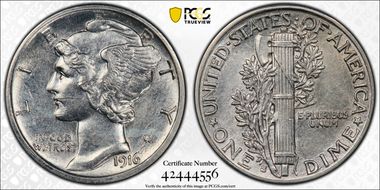 1916-S 10C Mercury N1