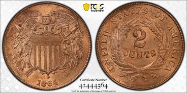 1864 2C Large Motto N1BN