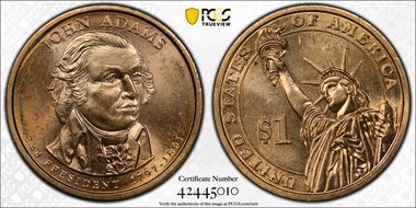 2007-D $1 John Adams Position A MS64
