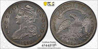 1836 50C Lettered Edge N1