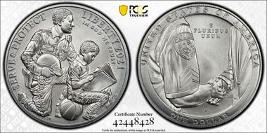 2021-P $1 Nat'l Law Enforcement Mem. First Strike MS70