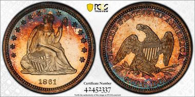 1861 25C PR62