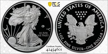 2020-W  $1 Silver Eagle - v75 Privy PR70DCAM