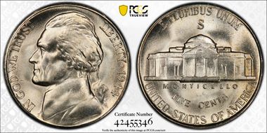 1944-S 5C MS67FS
