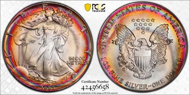 1987 $1 Silver Eagle MS68