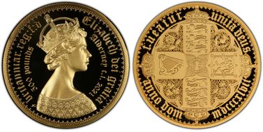 2021 £500 New Gothic Crown Au Shields PR70DCAM