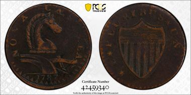 1787 NJ 1/2P Serpent Head, Maris 54-k VF35BN
