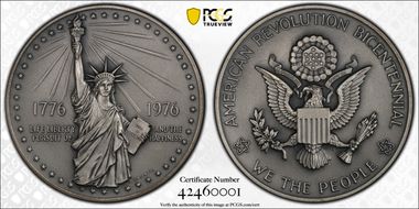1976 Medal D1976-3d Matte Silver National Bicentennial SP66