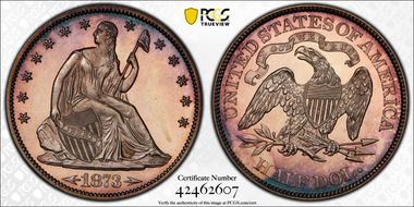 1873 50C Arrows PR63CAM