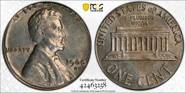 1960-D 1C Small Date AU58BN