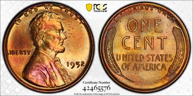 1952 1C MS65RD
