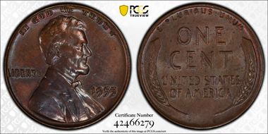 1955 1C Doubled Die Obverse N1BN