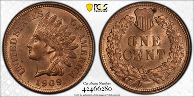 1909 1C Indian MS63RB