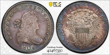 1806 50C Pointed 6, Stem XF45