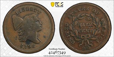 1795 1/2C Lettered Edge VF20BN