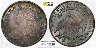 1828 50C Square 2, Small 8s, Lg. Letters MS63