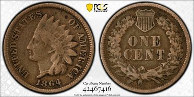 1864 1C Copper-Nickel VG10