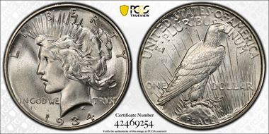 1934-D $1 VAM 4, DDO, Micro D MS64