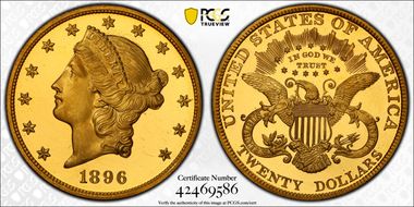 1896 $20 PR66+ DCAM