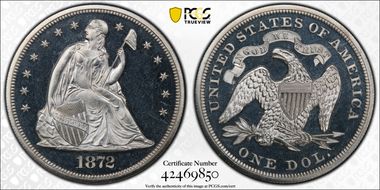 1872 $1 PR65+ DCAM
