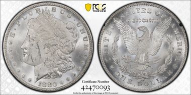 1880/79-CC $1 Reverse of 1878 GSA Hoard MS61