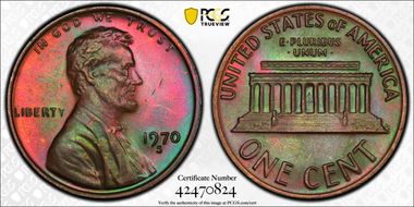 1970-S 1C Large Date MS65BN