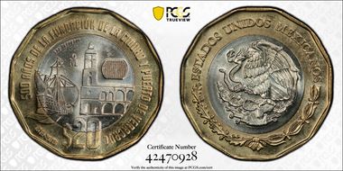 2019-Mo 20 Peso Veracruz 500th Anniversary MS66