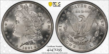 1891-S $1 MS67