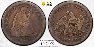 1853 25C No Arrows F12