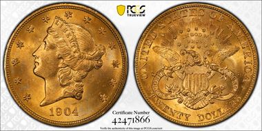 1904 $20 MS64+