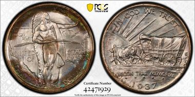 1937-D 50C Oregon MS68