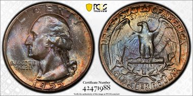 1955 25C MS67+ 