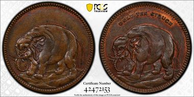(1869) Token Double Elephant Bolen Fantasy MS63BN