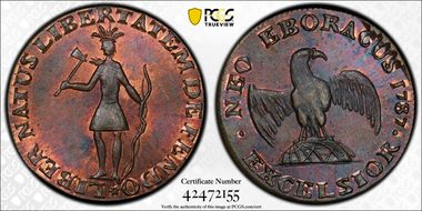 (1787) Token Indian - Eagle Bolen Copy MS65RB