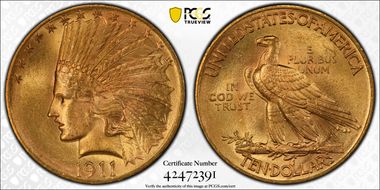 1911 $10 MS64+