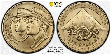 2021-W $5 Nat'l Law Enforcement Mem. First Strike MS70