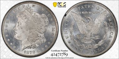 1878-CC $1 VAM 11 Lines in Wing GSA Hoard MS64