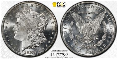 1880/79-S $1 VAM 9, Doubled 18-0 MS65