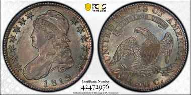 1819/8 50C Large 9 MS64