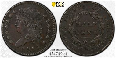 1811 1/2C C-1 AU53BN